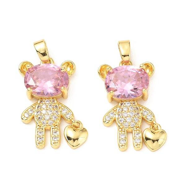 Brass Micro Pave Cubic Zirconia Pendants