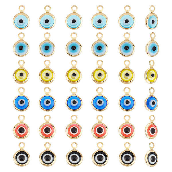 arricraft 36 Pcs 6 Colors Evil Eye Charm
