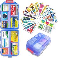 DIY Pill Organizer with 147 Pcs Upgraded Pre-Cut Medicine Labels, Foldable Pill Case for Travel Daily, Travel Essentials Mini...