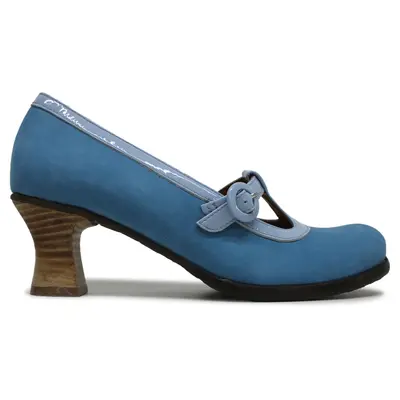 Fly London BEGI085FLY Cupido Leather Women's Heels Shoes - Sky Blue - Size:US 10 Women