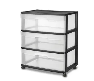 Sterilite Wide 3 Drawer Cart Black, Perfect For Your House