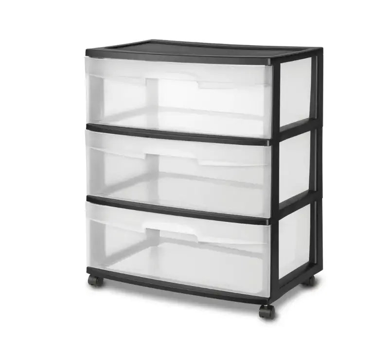 Sterilite Wide 3 Drawer Cart Black, Perfect For Your House