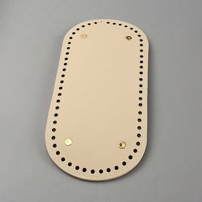 Oval PU Leather Knitting Crochet Bags Nail Bottom Shaper Pad