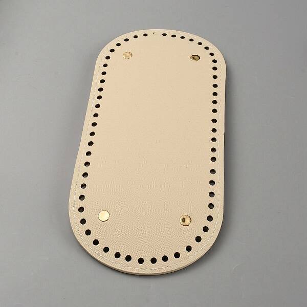 Oval PU Leather Knitting Crochet Bags Nail Bottom Shaper Pad