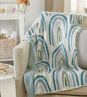 Rainbow Blue Baby Blanket - FedEx