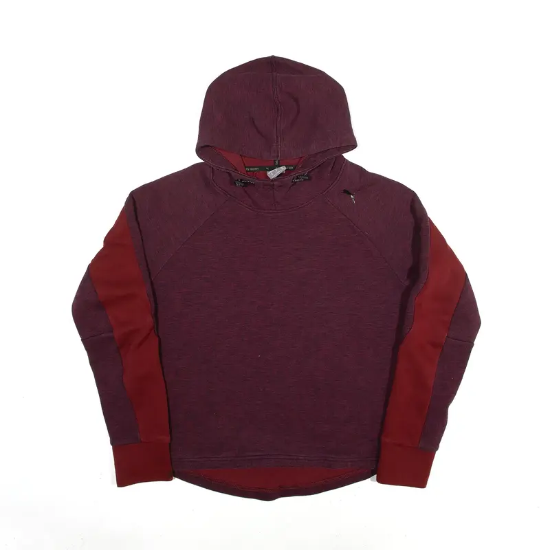 PUMA Hoodie Maroon Pullover Womens UK 14