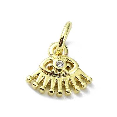 Eye Theme Brass Micro Pave Cubic Zirconia Charms