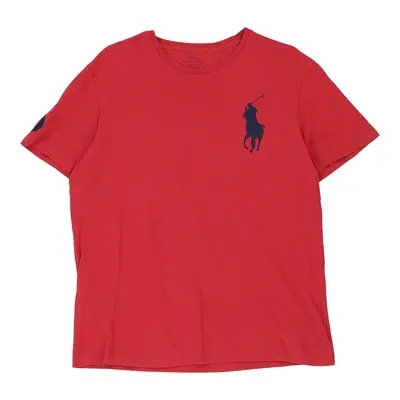 Ralph Lauren T-Shirt - Medium Red Cotton | Size: medium