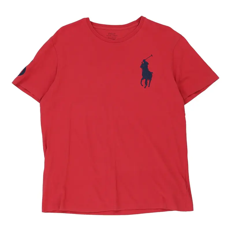 Ralph Lauren T-Shirt - Medium Red Cotton | Size: medium