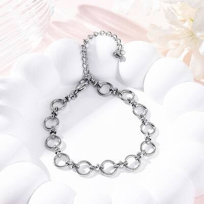 304 Stainless Steel Ring Link Chain Bracelets for Men Women