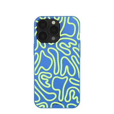Electric Blue Dizzy Dreams iPhone 13 Pro Case