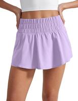 CRZ YOGA Athletic Shorts for Women High Waisted Flowy Ruffle Skirt Overlay Workout Running Tennis Shorts Zip Pocket