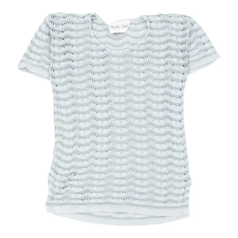 Marila Club Crochet Top - Medium Blue Viscose Blend