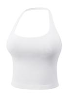 Women's Solid Removable Chest Pad Sports Tank Top, Casual Comfort and Durability Halter Neck Sports Top for Yoga Gym Workout,...