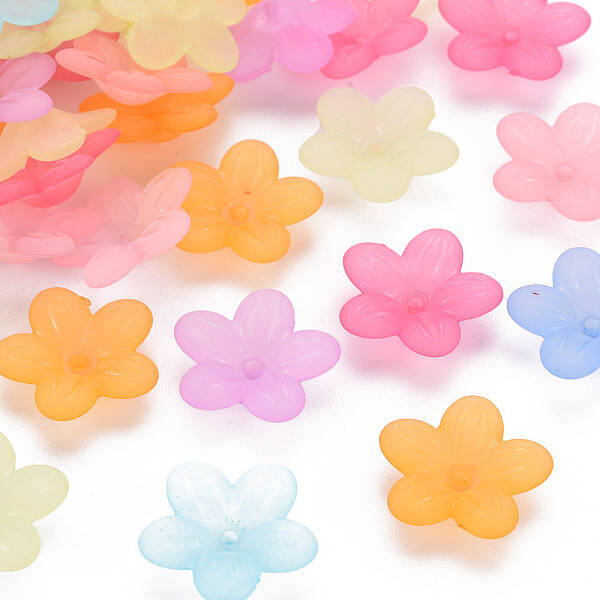 Frosted Acrylic Bead Caps