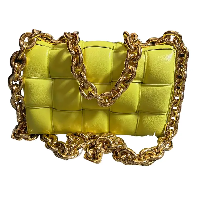 Pre-owned Bottega Veneta Leather Crossbody Bags Nappa Maxi Intrecciato Padded Chain Cassette