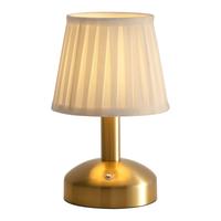 KDG Modern Cordless Small Table Lamp Set of 2, Portable LED Fabric Shade Desk Lamps, 5000mAh Rechargeable Battery Operated Li...
