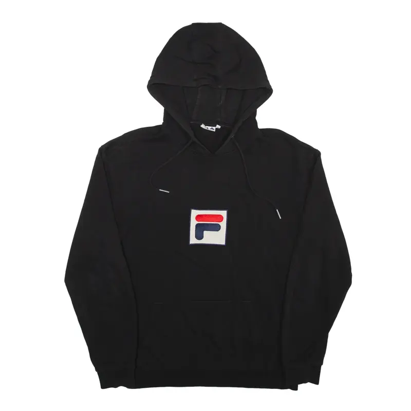 FILA Hoodie Black Pullover Mens S