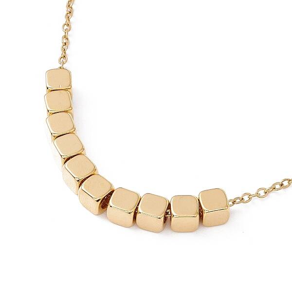Cube Beaded Pendant Necklace