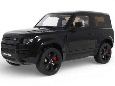 2021 Land Rover Defender 90 P400 X-Dynamic HSE Black Metallic 1/18 Model Car by GT Spirit
