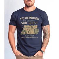Funny D&D Dad shirt, Fatherhood Side Quest T-Shirt, Funny RPG Dad Tee, Nerdy Father's Day Gift for Gamer, Dunge0ns and Drag0n...