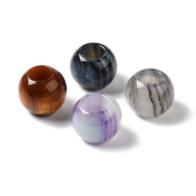 Resin Glitter Large Hole Beads