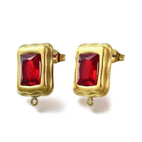 304 Stainless Steel Cubic Zirconia Stud Earring Findings