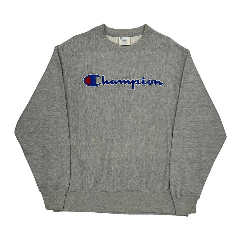 Reverse Weave Champion Sweatshirt - Large Grey Cotton Blend
