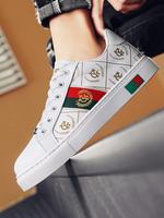 Men's Fashionable Patchwork Design Lace Up Skate Shoes, Casual Comfortable Lightweight Sports Shoes, Trendy All-match Sneaker...