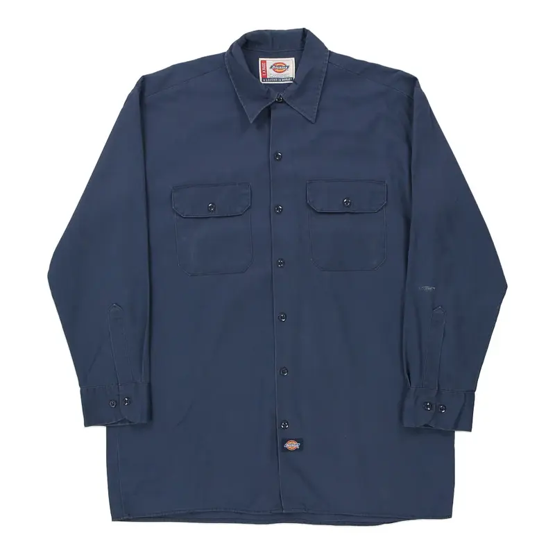 Dickies Shirt - Large Navy Cotton Blend