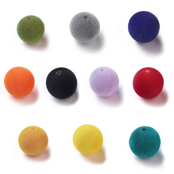Flocky Acrylic Beads