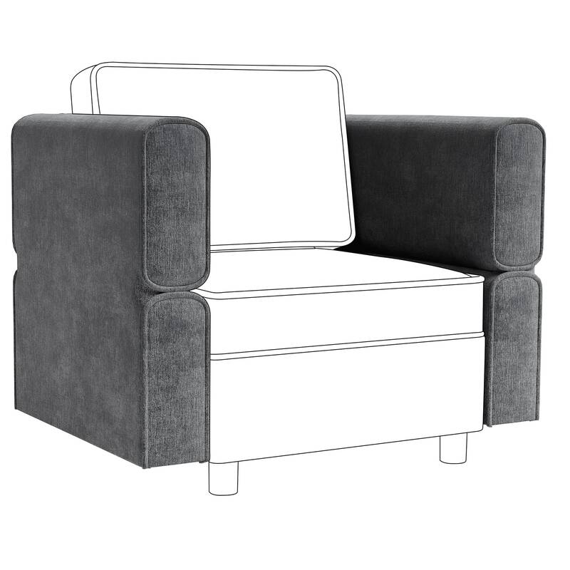 Garvee Modular Sectional Sofa Module Universal Armrest & Backrest Recline Design with 11 Angles Adjustable Armrest & Backrest...