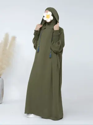 Women's Plain Batwing Sleeve Hooded Loose Casual Long Robe, Fashionable Comfortable Design, Perfect for Daily Wear