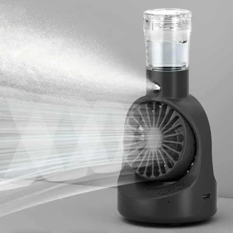 USB Rechargeable Handheld Spray Fan, Mini Desktop Portable Rotating Fan with Mist Humidifier, Multifunctional Small Fan for...