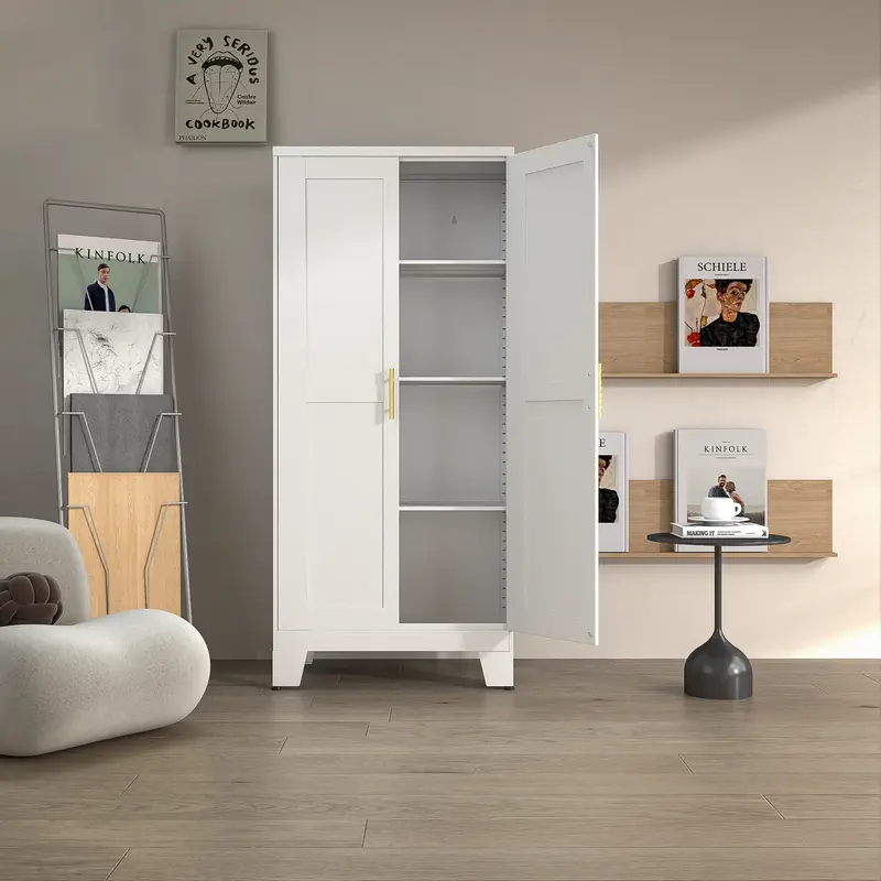 Metal Pantry Cabinet with 2 Doors and Adjustable Shelves - 61\