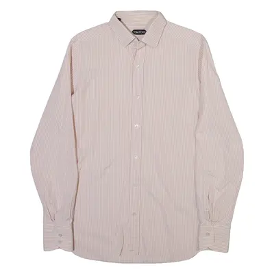TOM FORD Mens Shirt Pink Striped Long Sleeve M