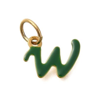 Ion Plating(IP) 304 Stainless Steel Enamel Alphabet Charms