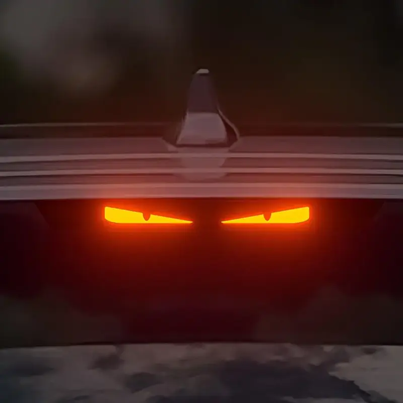 Car Rear Tail Light Decorative Sticker, Cute Cartoon Angry Eye Projector Light Sticker, Transparent Film Car Exterior Decorat...