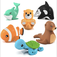 Mold-Free Bath Toys for Babies & Toddlers – 6-Pack Soft, Squeezable Marine Animals – Sealed No-Hole Design Keeps Water Ou...