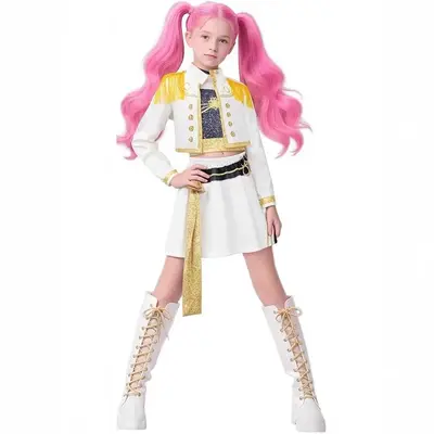 Kid Cosplay - Kpop Demon Huntrix Kid Cosplay Costumes - Authentic Huntress Outfits for Girls, Perfect for Cosplay Events, Hal...