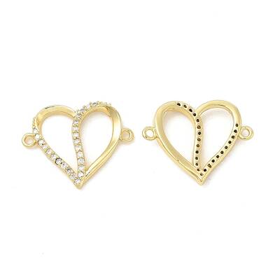 Brass Micro Pave Clear Cubic Zirconia Connector Charms
