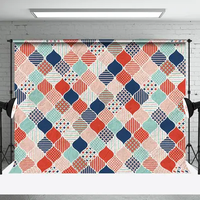 Plain Geometric Pattern Birthday Cake Smash Backdrop