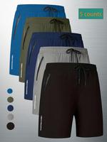 Men's Letter Print Drawstring Waist Shorts, Casual Loose Comfy Breathable Shorts for Summer, Men's Bottoms for Daily Wear
