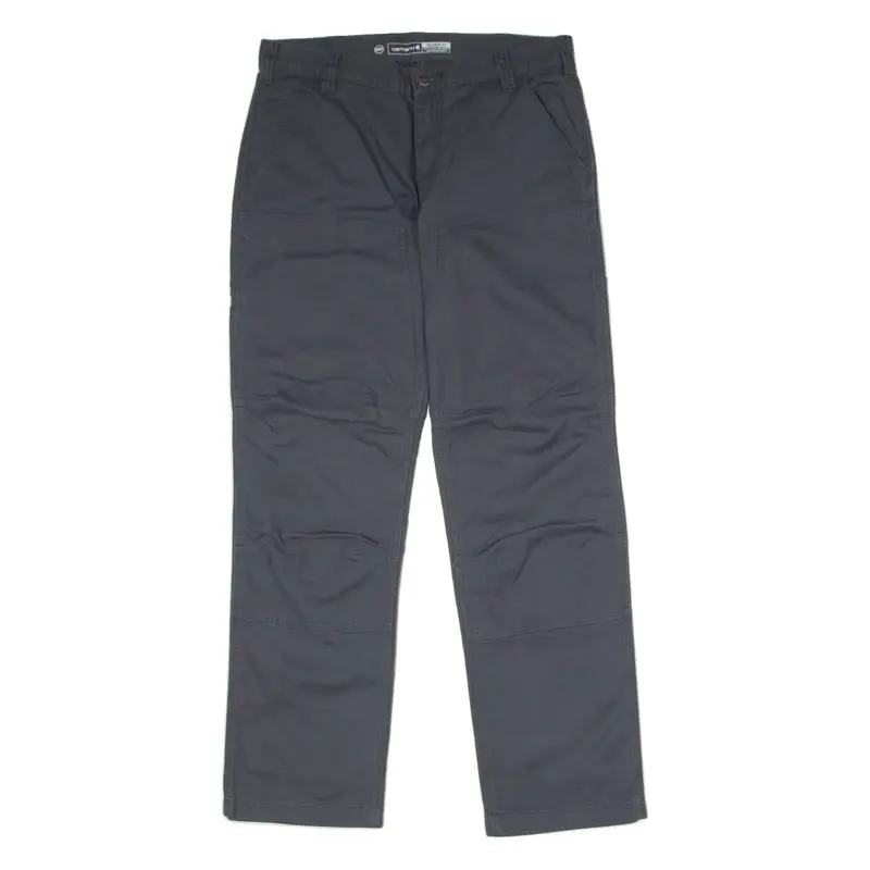 CARHARTT Carpenter Mens Canvas Trousers Grey Relaxed Straight W34 L32