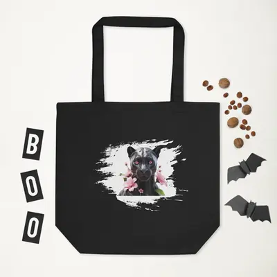 Black Panther Beauty - Pink-Eyed Elegance Tote