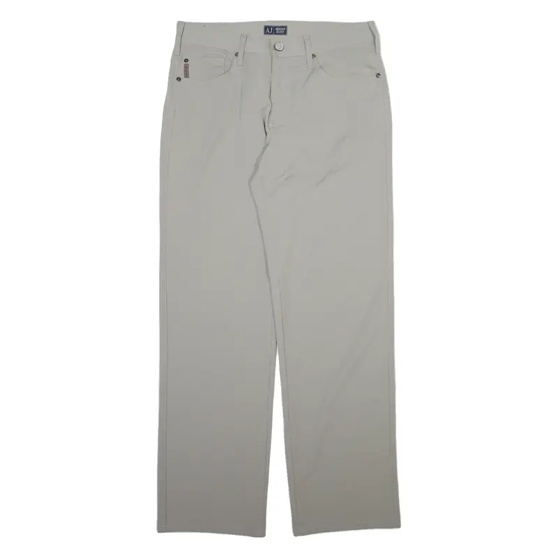 ARMANI JEANS Mens Trousers Grey Regular Straight Viscose W33 L32