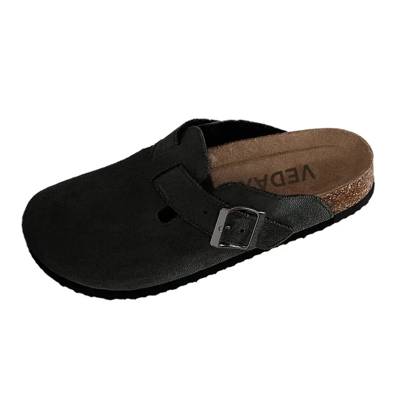 Womens Suede Clogs Mules Cork Footbed Sandals with Arch Support Potato Shoes