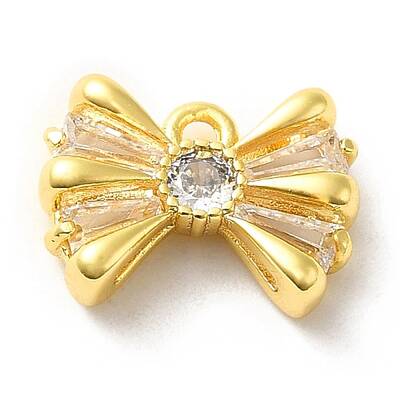 Brass Micro Pave Clear Cubic Zirconia Pendants