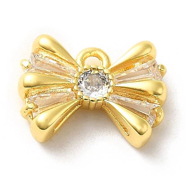 Brass Micro Pave Clear Cubic Zirconia Pendants