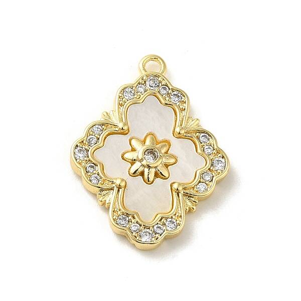 Brass Micro Pave Cubic Zirconia Pendants
